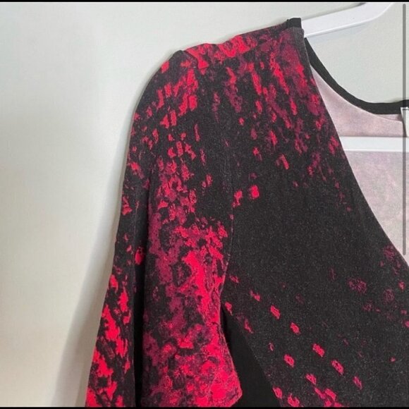 Joseph Ribkoff Red Black Vneck Dress - Picture 2 of 7